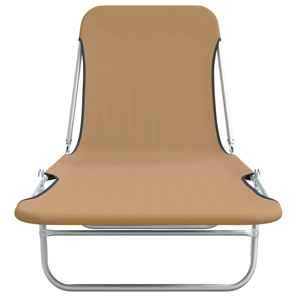 Vidaxl ligbedden inklapbaar 2 st staal en stof taupe