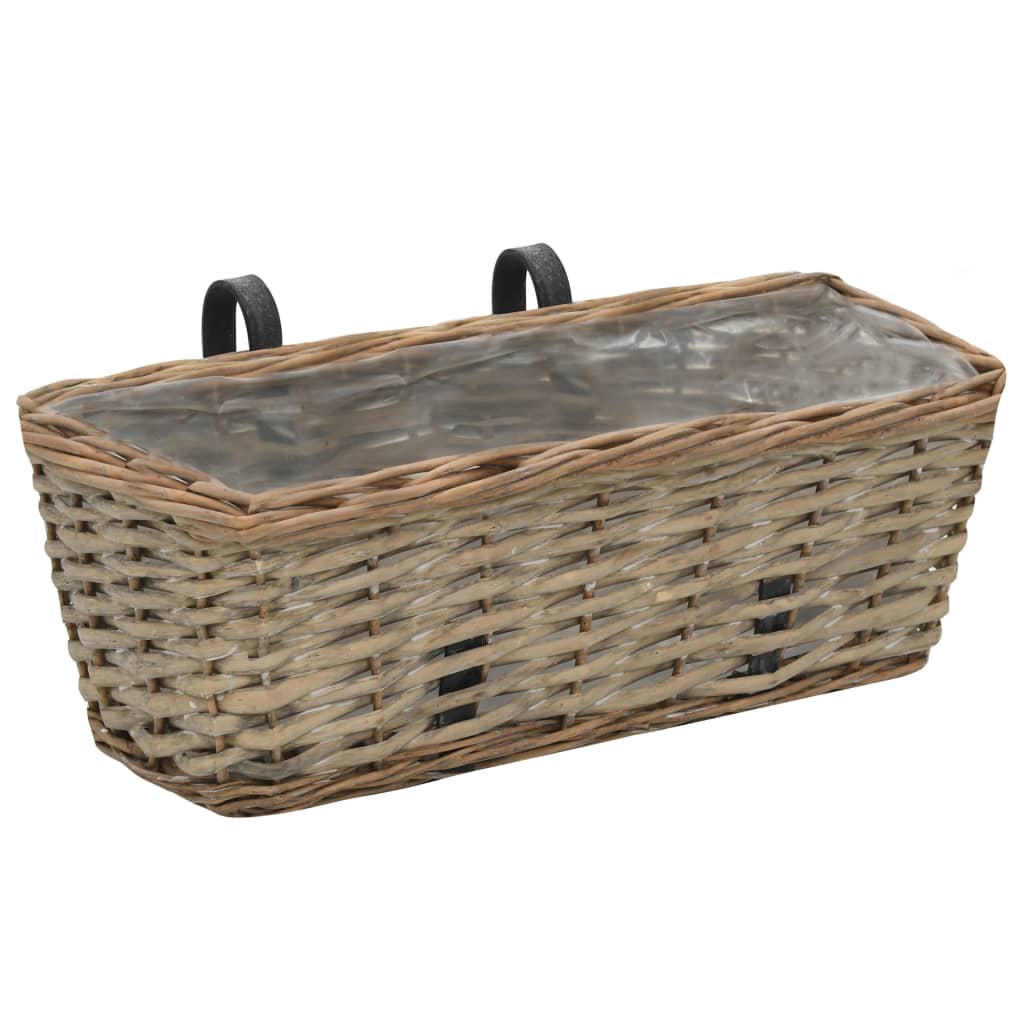 Vidaxl balkonbakken 2 st 40 cm wicker met pe-voering