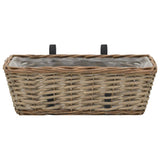 VidaXL Balkonbakken 2 st 40 cm wicker met PE-voering