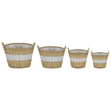 Vidaxl plantenbakken verhoogd 4 st wicker met pe-voering