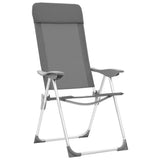 VidaXL Campingstoelen 2 st inklapbaar aluminium grijs