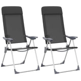 Vidaxl campingstoelen inklapbaar aluminium zwart 2 st