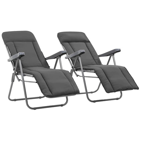 Vidaxl tuinstoelen met kussen inklapbaar 2 st grijs