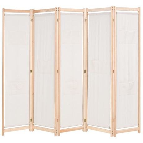 Vidaxl kamerscherm met 5 panelen 200x170x4 cm stof crème