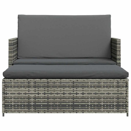 Vidaxl 2-delige loungeset met kussens poly rattan grijs