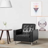 Vidaxl fauteuil zwart 75x70x75 cm kunstleer