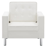 Vidaxl fauteuil wit 75x70x75 cm kunstleer