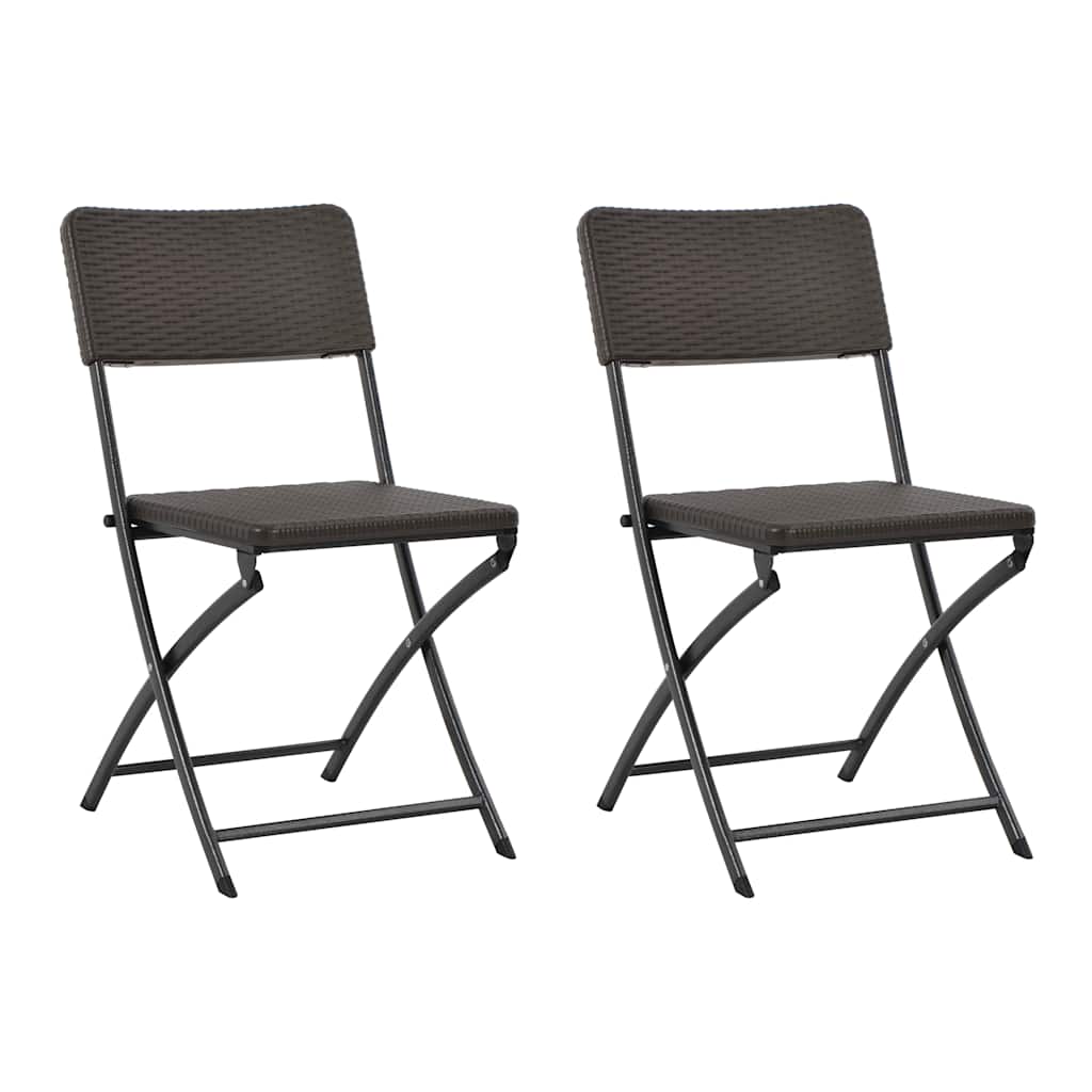 Vidaxl tuinstoelen inklapbaar 2 st hdpe en staal bruin