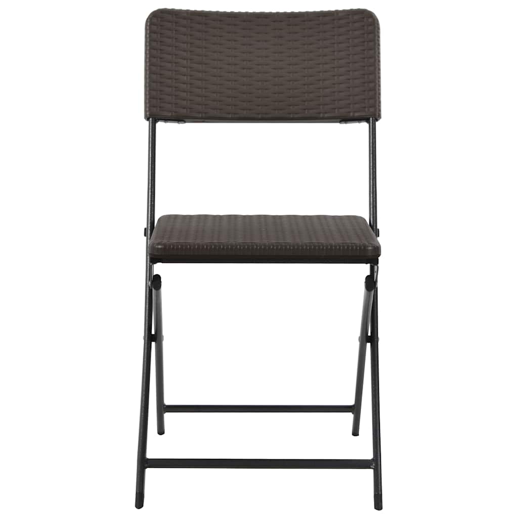 Vidaxl tuinstoelen inklapbaar 2 st hdpe en staal bruin