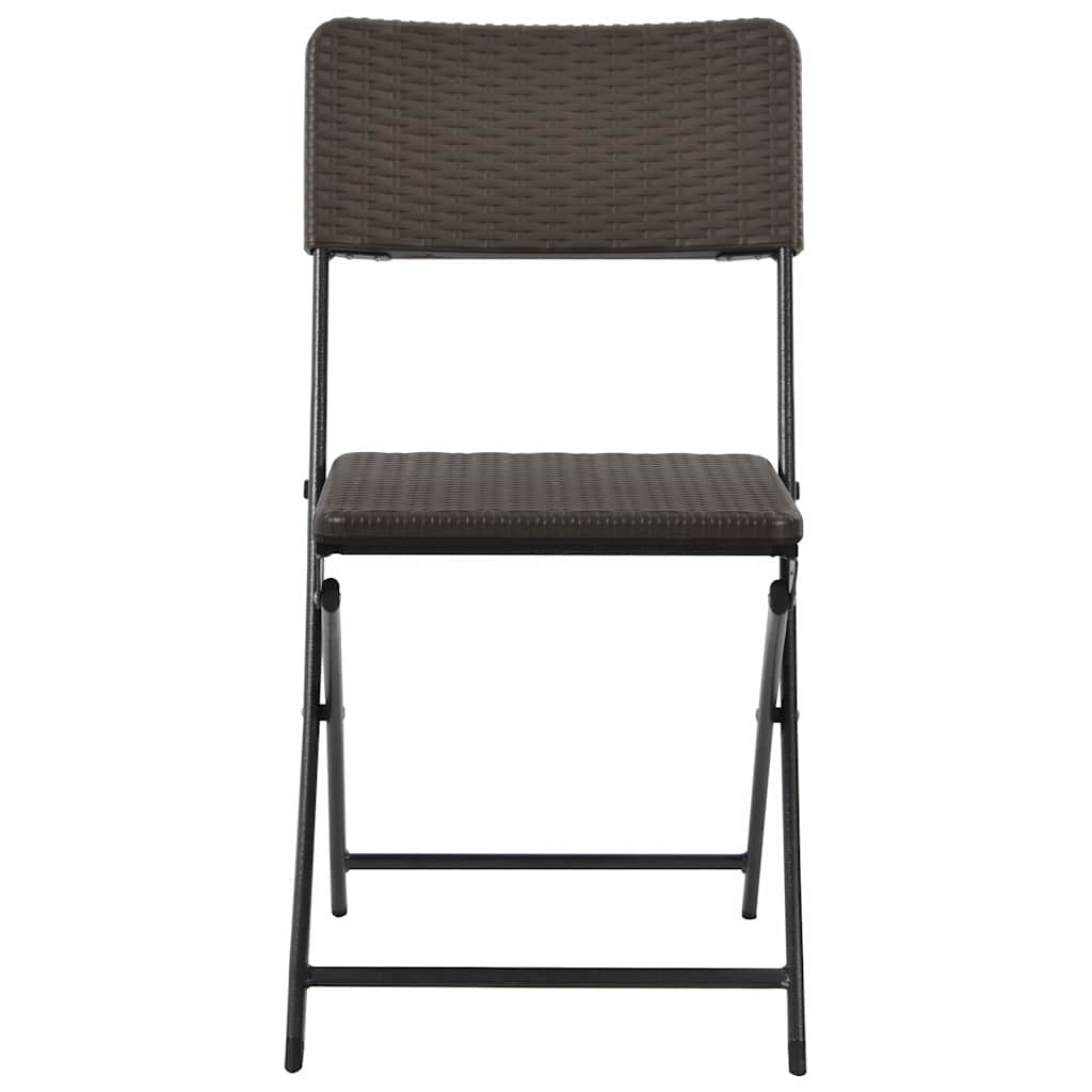 Vidaxl tuinstoelen inklapbaar 4 st hdpe en staal bruin