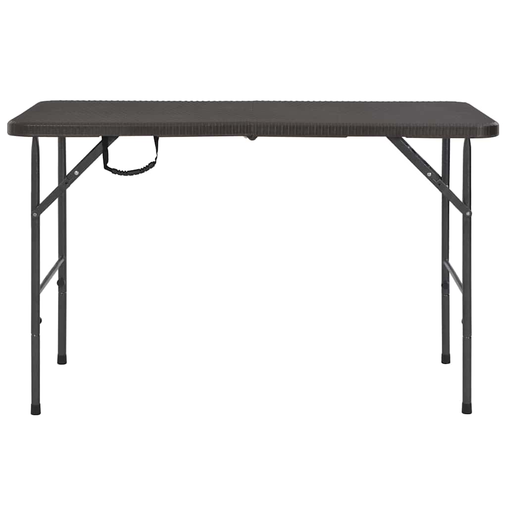 Vidaxl tuintafel inklapbaar rattan look 120x60x74 cm hdpe bruin