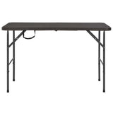 Vidaxl tuintafel inklapbaar rattan look 120x60x74 cm hdpe bruin