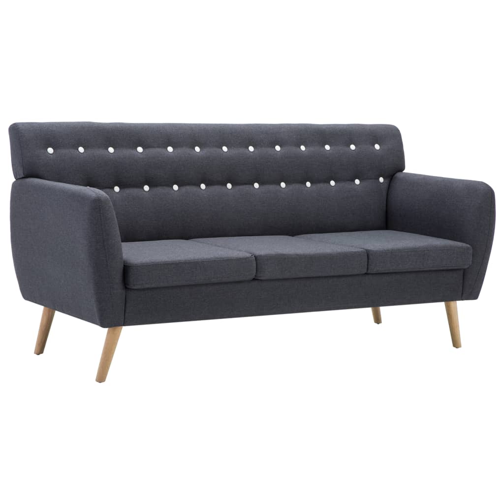 Vidaxl driezitsbank 172x70x82 cm stof donkergrijs