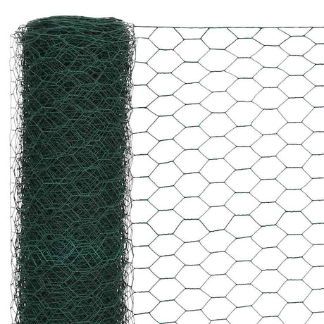 Vidaxl kippengaas 25x1,2 m staal met pvc coating groen
