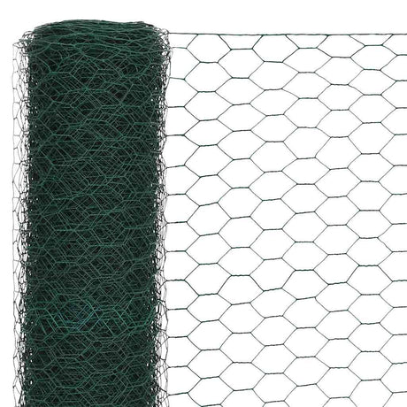Vidaxl kippengaas 25x1,2 m staal met pvc coating groen