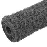 Vidaxl kippengaas 25x0,5 m staal met pvc coating grijs