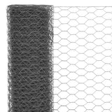 Vidaxl kippengaas 25x1,5 m staal met pvc coating grijs