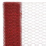 Vidaxl kippengaas 25x1,2 m staal met pvc coating rood