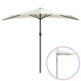 VidaXL Balkonparasol half met aluminium paal 270x144 cm zandkleurig