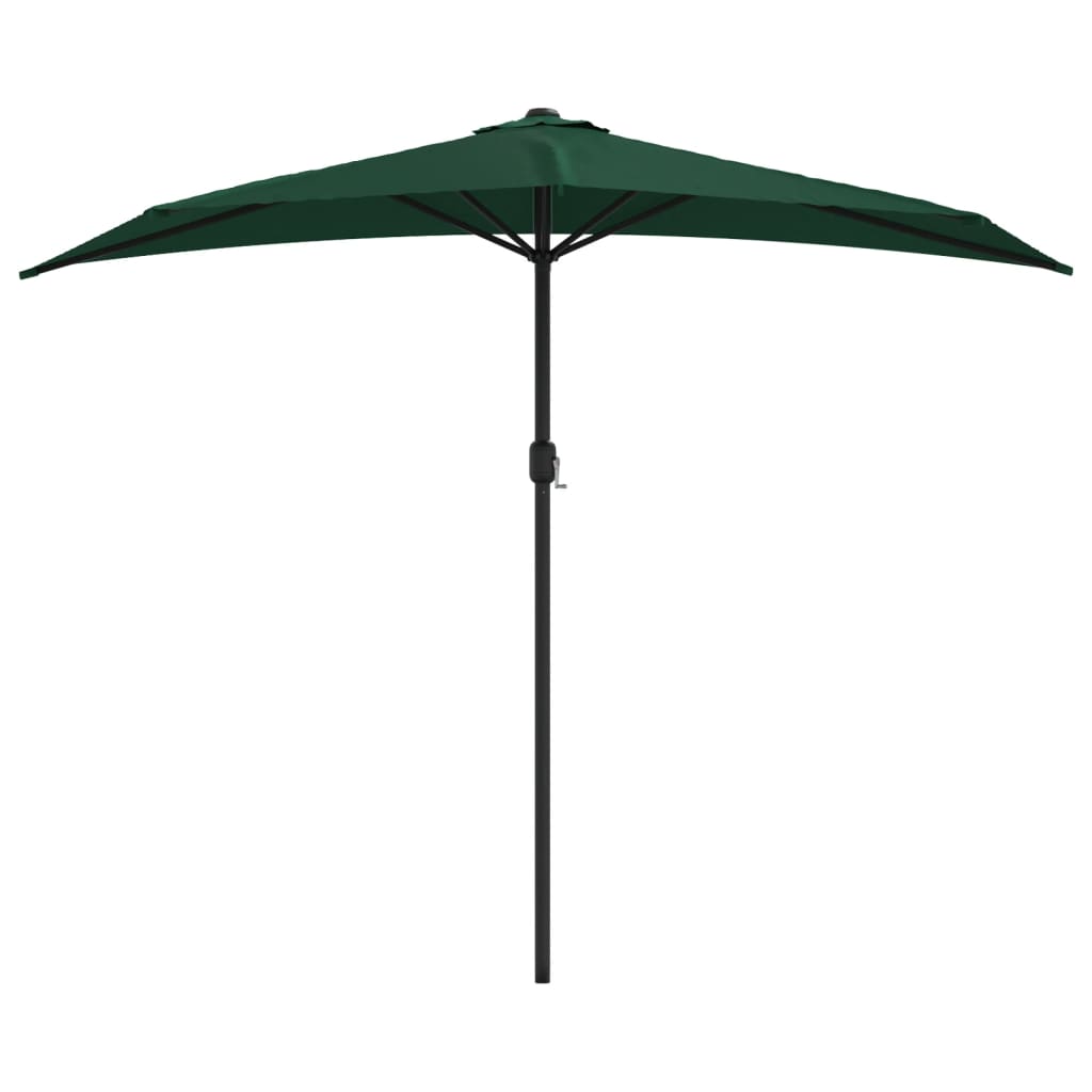 VidaXL Balkonparasol half met aluminium paal 270x144 cm groen