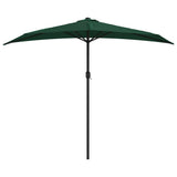 Vidaxl balkonparasol half met aluminium paal 270x144 cm groen