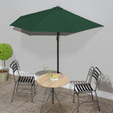 Vidaxl balkonparasol half met aluminium paal 270x144 cm groen