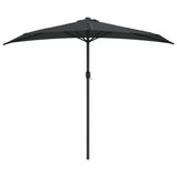 Vidaxl balkonparasol half met aluminium paal 270x144 cm antraciet