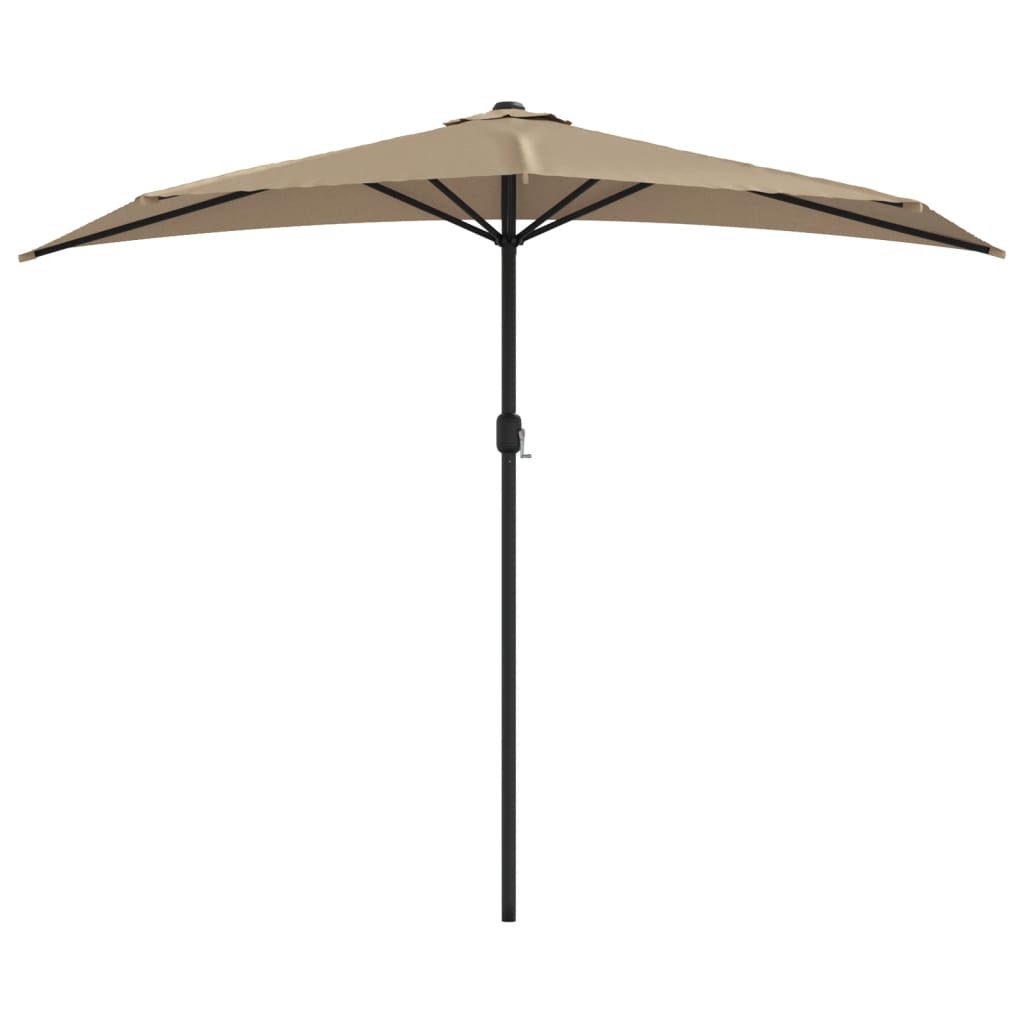 VidaXL Balkonparasol half met aluminium paal 270x144 cm taupe