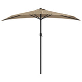 Vidaxl balkonparasol half met aluminium paal 270x144 cm taupe