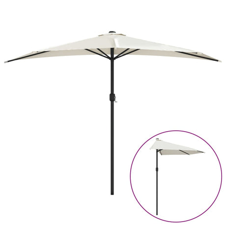 VidaXL Balkonparasol half met aluminium paal 300x155 cm zandkleurig