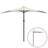 Vidaxl balkonparasol half met aluminium paal 300x155 cm zandkleurig