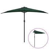 VidaXL Balkonparasol half met aluminium paal 300x155 cm groen