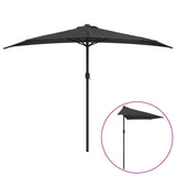 Vidaxl balkonparasol half met aluminium paal 300x155 cm antraciet