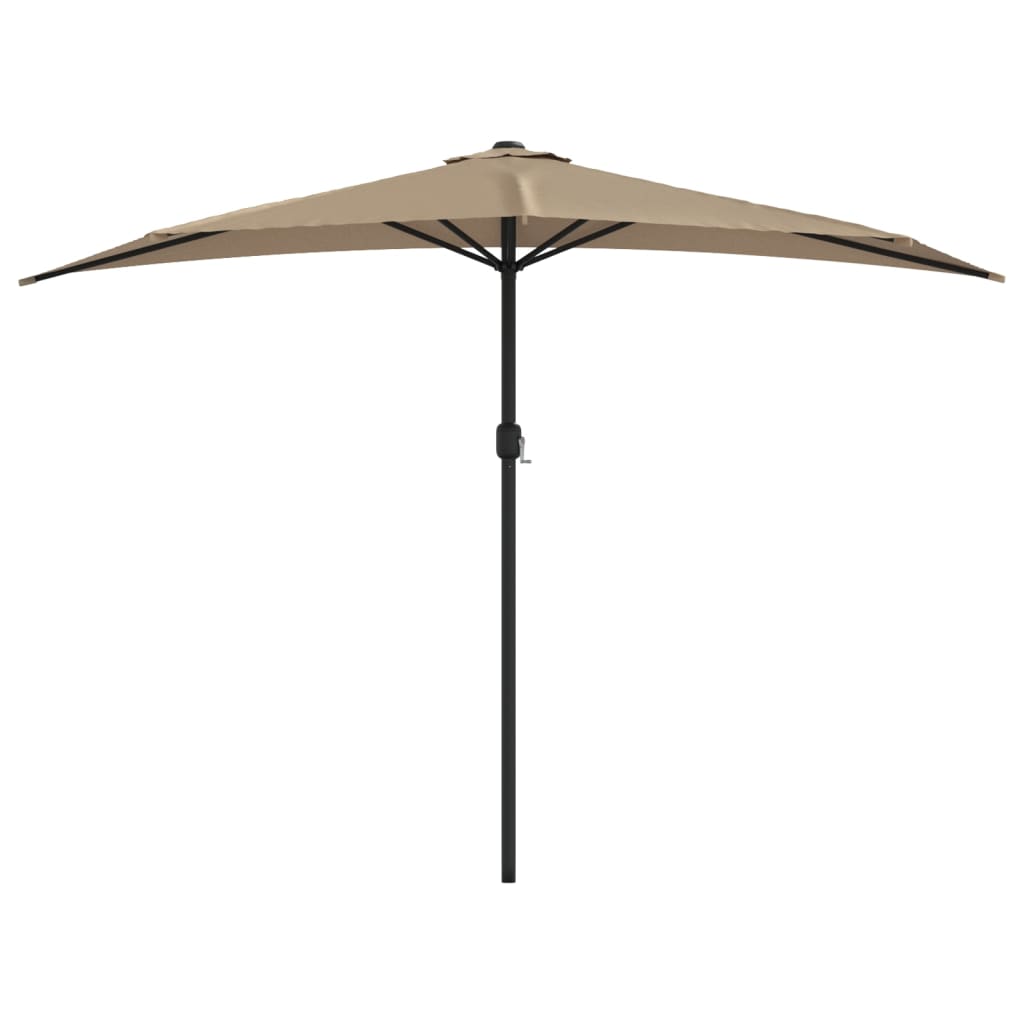 Vidaxl balkonparasol half met aluminium paal 300x155 cm taupe