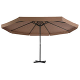 Vidaxl parasol met aluminium paal 500 cm taupe