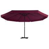 Vidaxl parasol met aluminium paal 500 cm bordeauxrood