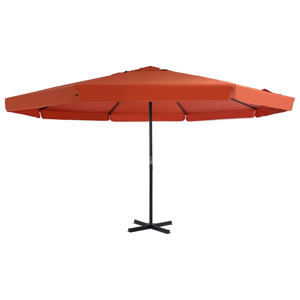 Vidaxl parasol met aluminium paal 500 cm terracottakleurig