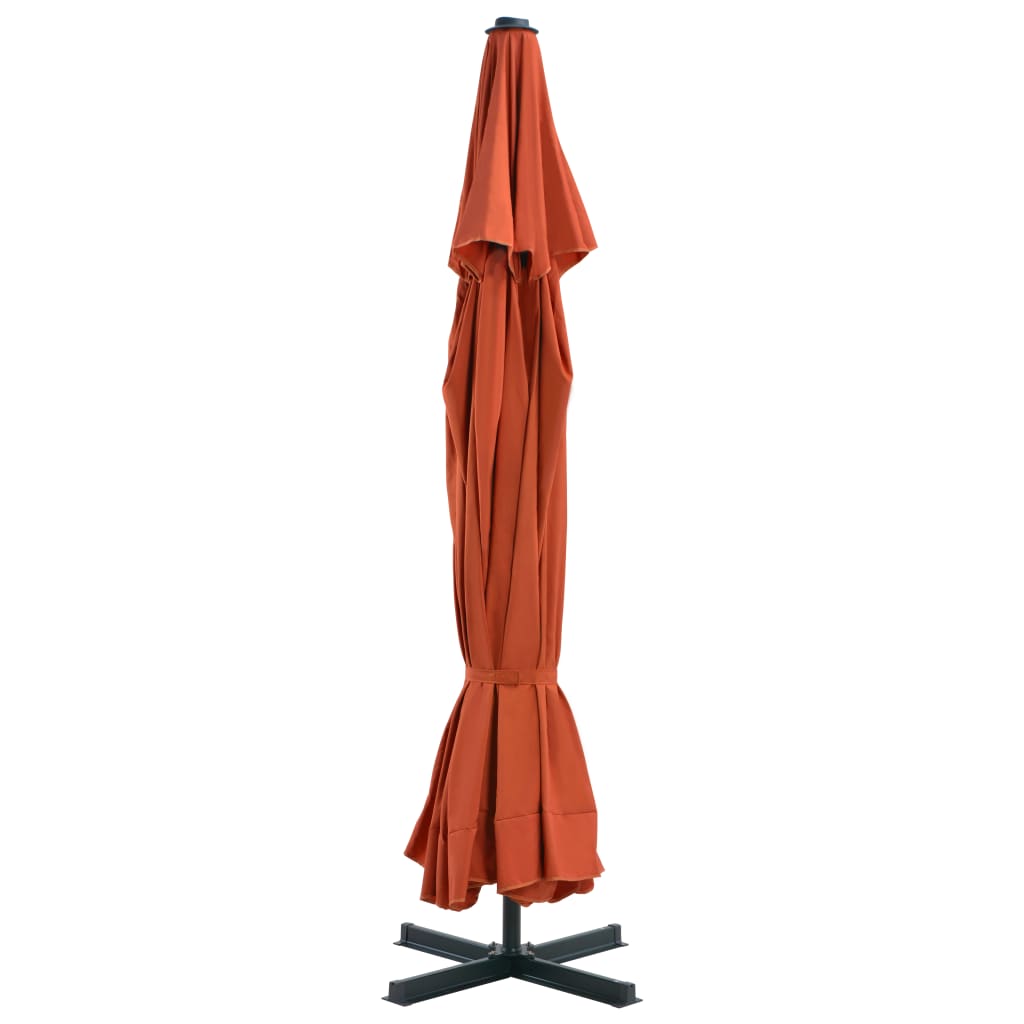 Vidaxl parasol met aluminium paal 500 cm terracottakleurig