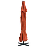 Vidaxl parasol met aluminium paal 500 cm terracottakleurig