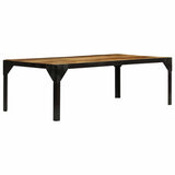 Vidaxl salontafel 110 cm massief ruw mangohout en staal