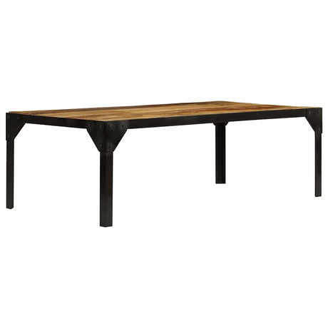 Vidaxl salontafel 110 cm massief ruw mangohout en staal