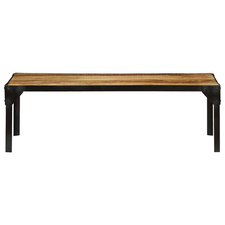 Vidaxl salontafel 110 cm massief ruw mangohout en staal