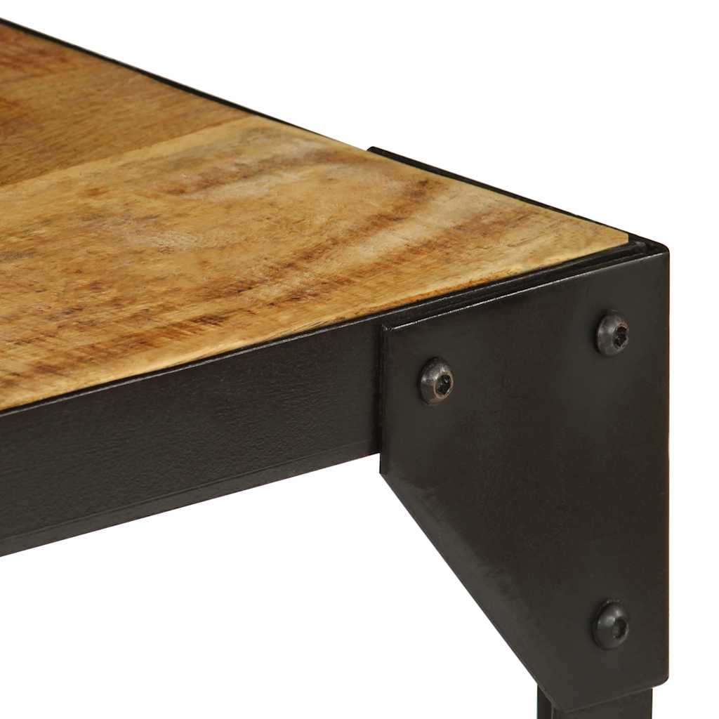 Vidaxl salontafel 110 cm massief ruw mangohout en staal