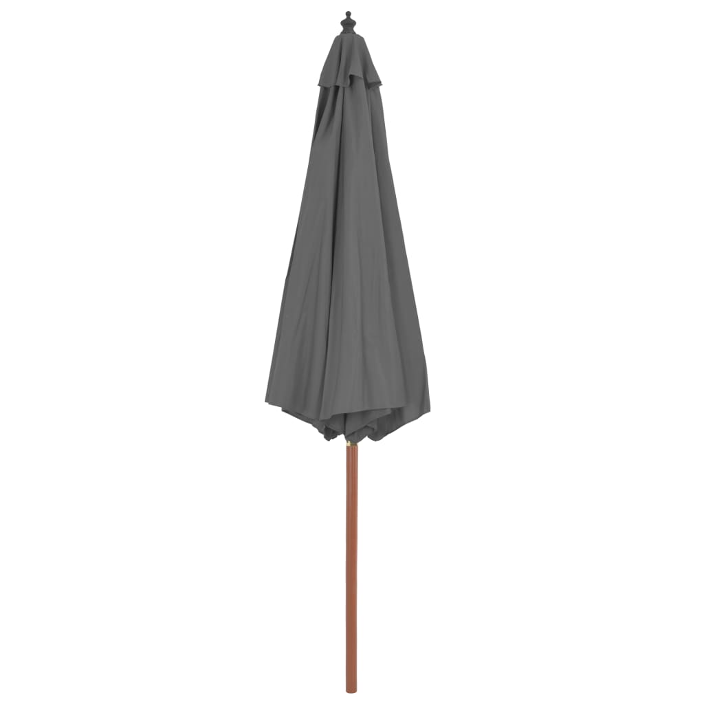 Vidaxl parasol met houten paal 300 cm antraciet