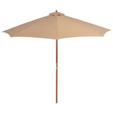 Vidaxl parasol met houten paal 300 cm taupe