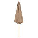 Vidaxl parasol met houten paal 300 cm taupe