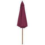 Vidaxl parasol met houten paal 300 cm bordeauxrood