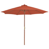 Vidaxl parasol met houten paal 300 cm terracotta