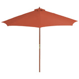 Vidaxl parasol met houten paal 300 cm terracotta