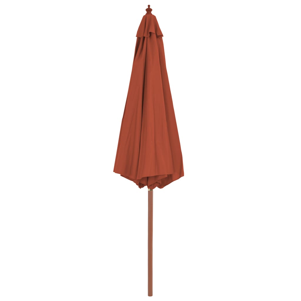 Vidaxl parasol met houten paal 300 cm terracotta